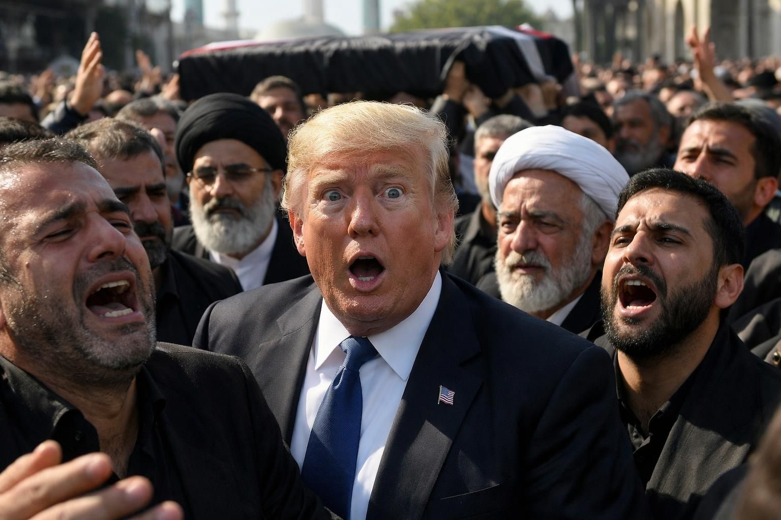 trump terkejut melihat antusiasme besar dari hadirin dalam pemakaman khamenei, berita terbaru hanya di detiknews.