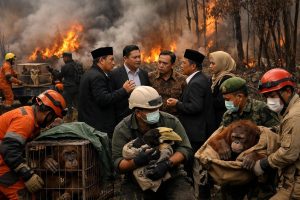 anggota dpr mendesak percepatan evakuasi satwa untuk mencegah kematian tragis akibat kebakaran hutan dan lahan (karhutla).